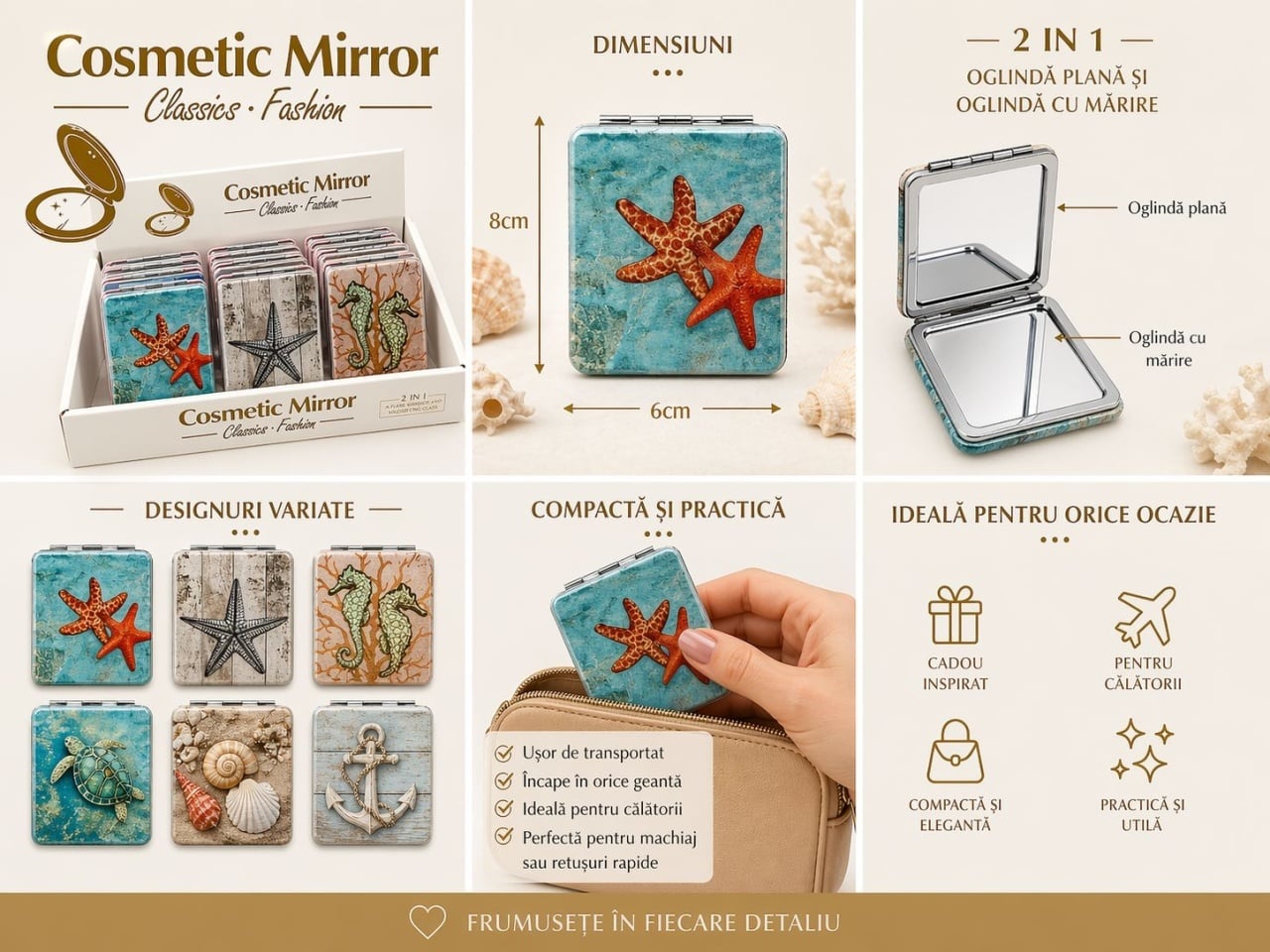 Set 12 oglinzi design marin, compacte 2