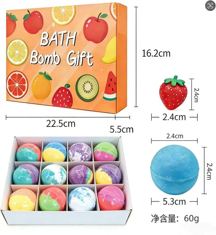 Set de 12 Bile Efervescente de Baie pentru Copii – Bombe de Baie Colorate, Cadou Distractiv 4