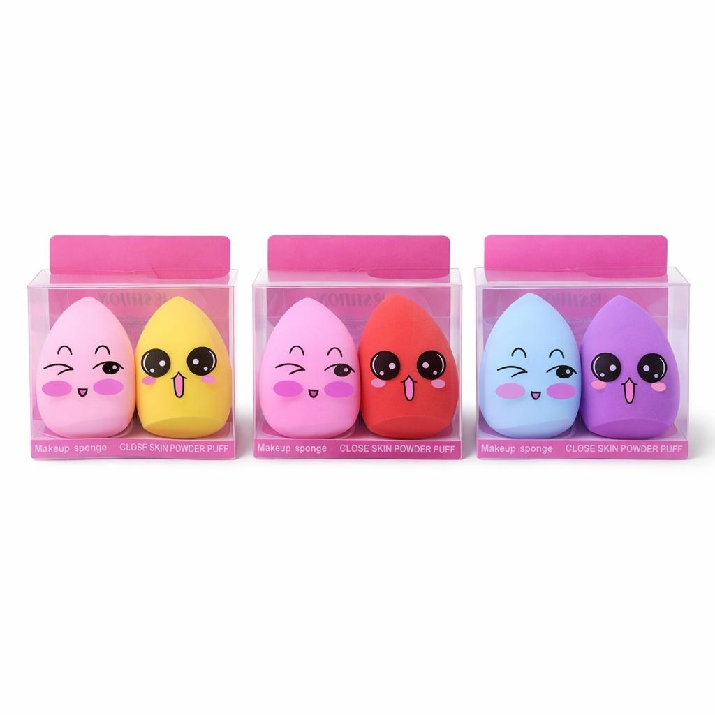 Set de bureti cosmetici pentru machiaj 2 bucati, aplicare fond de ten