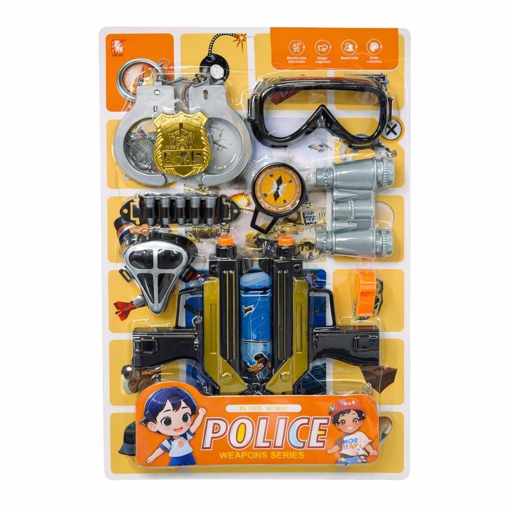Set de jucărie Polițist cu accesorii, din plastic, interactiv 2
