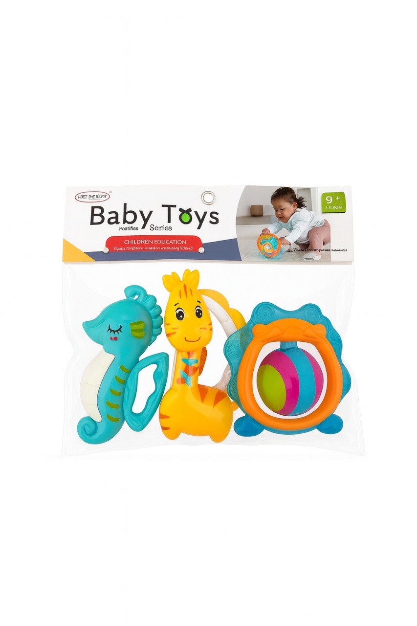 Set Jucarii Bebelusi Baby Toys, 3 Piese, Rattle Dentitie, 23x21 cm, 9M+