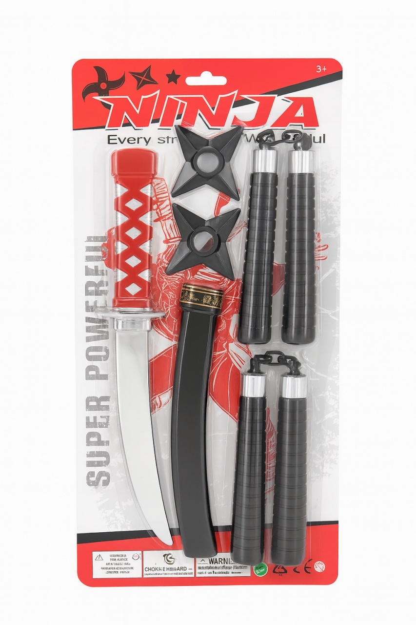 Set Ninja pentru Copii , Sabie, Nunchaku si Stele Ninja , 44x22 cm 4
