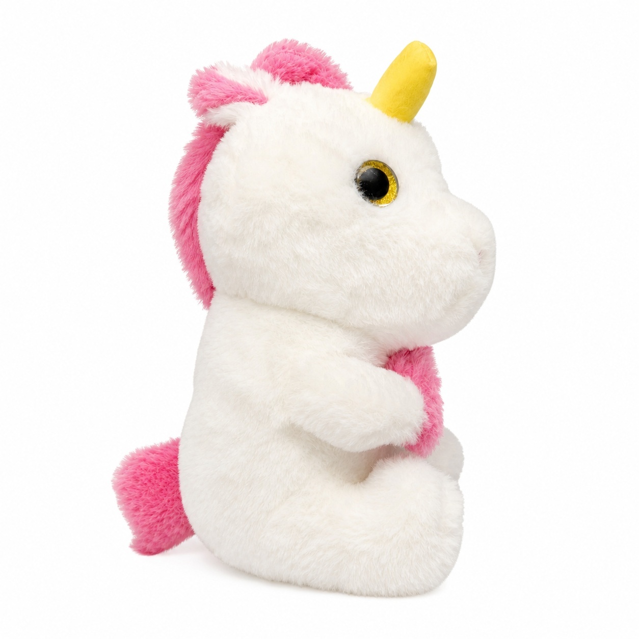 Unicorn de plus 25cm alb cu curcubeu, jucarie moale copii 2