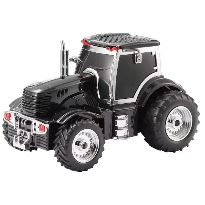 Boxa portabila Bluetooth tractor vintage, radio FM, USB, TF, AUX, TWS, lumini LED, negru intens