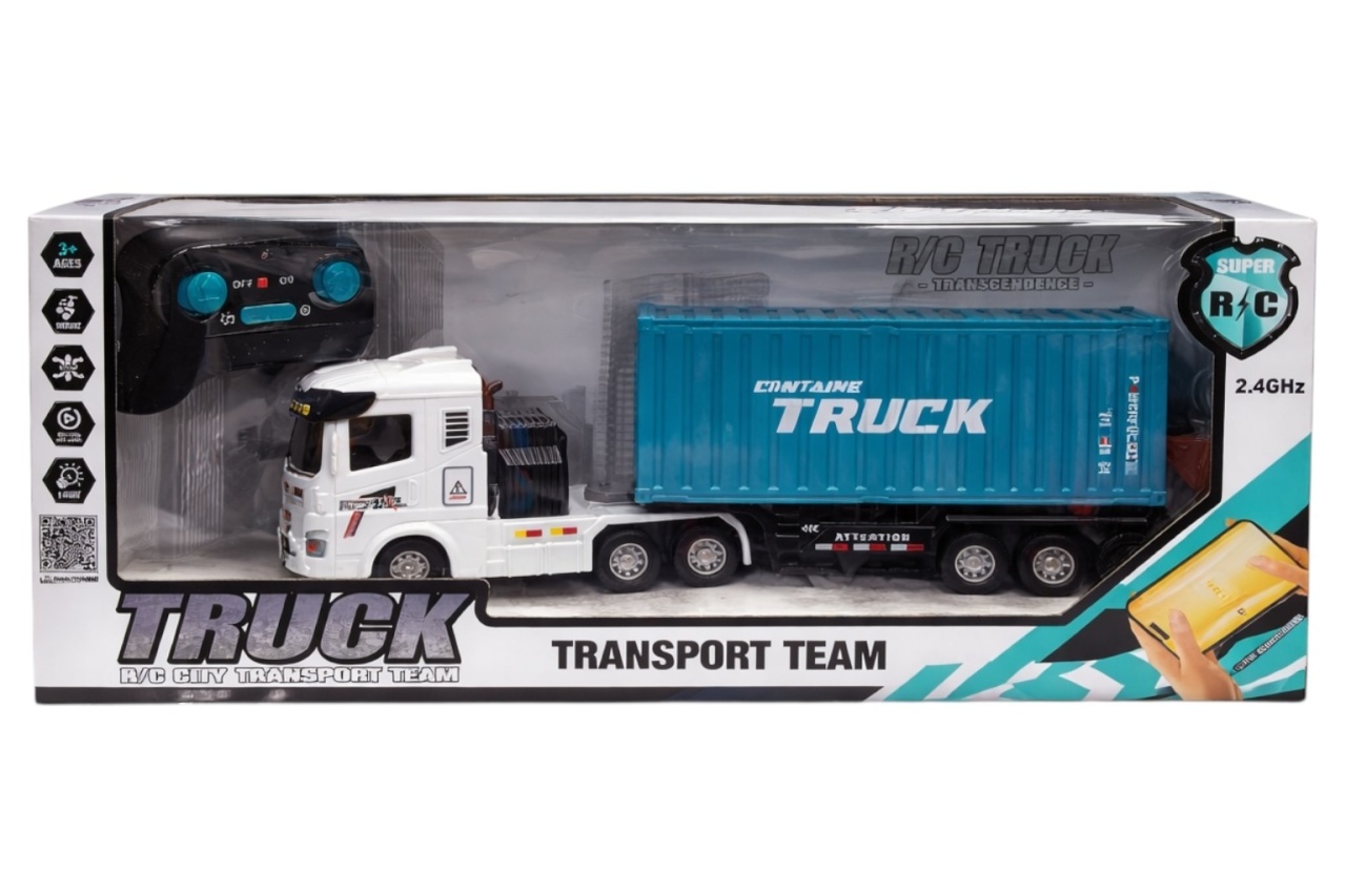 Camion cu container RC, telecomandă 2.4G, acumulator, aplicație mobilă, 39 cm 2