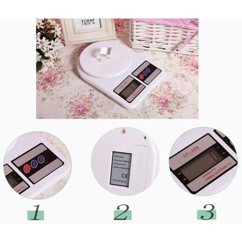 Cântar de Bucătărie Electronic, Alb, Plastic, Afișaj Digital, Capacitate 5 kg 2