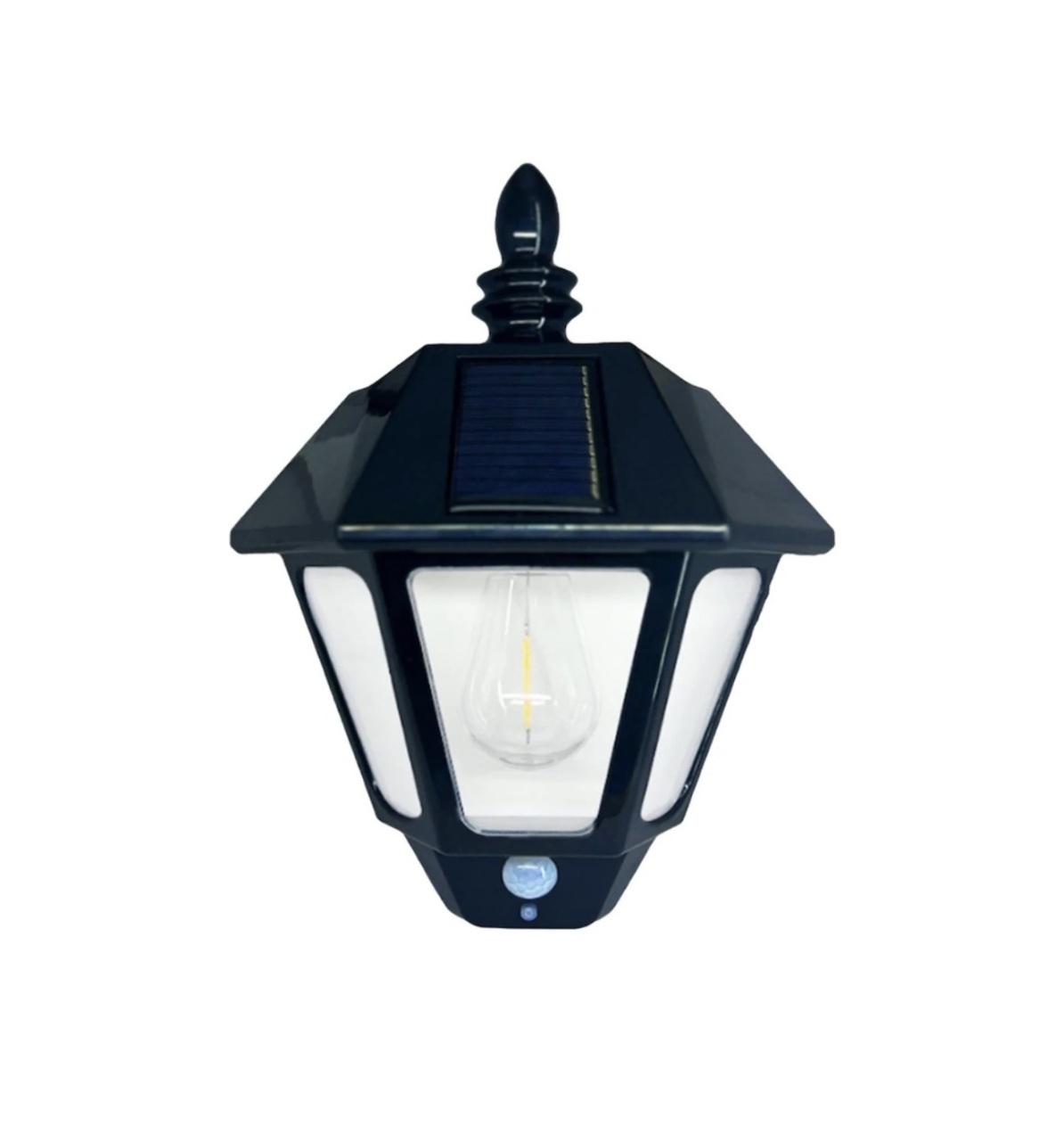 Felinar solar LED de perete, plastic, senzor mișcare, 27x20 cm, negru