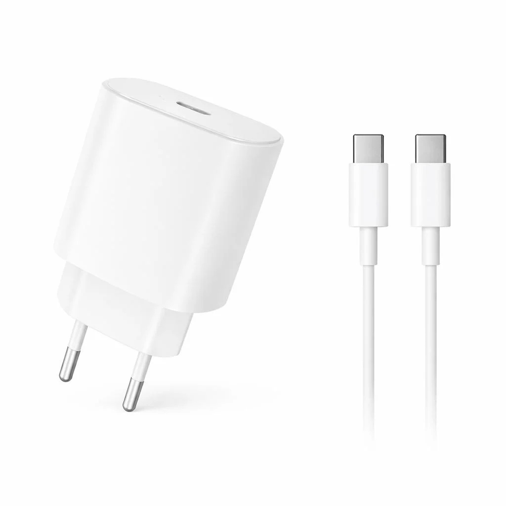 Încărcător rapid Hongyu 25W PD cu cablu USB-C la USB-C, model HY-JC03, alb 4