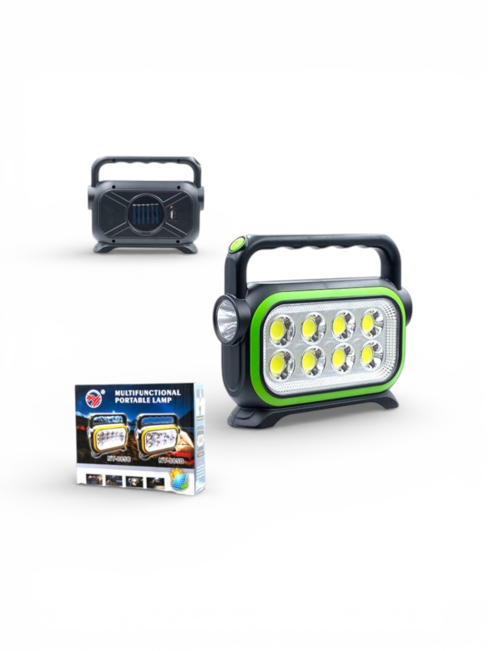 Lampă de lucru LED portabilă, reîncărcabilă USB, din plastic, culoare neagră, cu 6 LED-uri intense 2