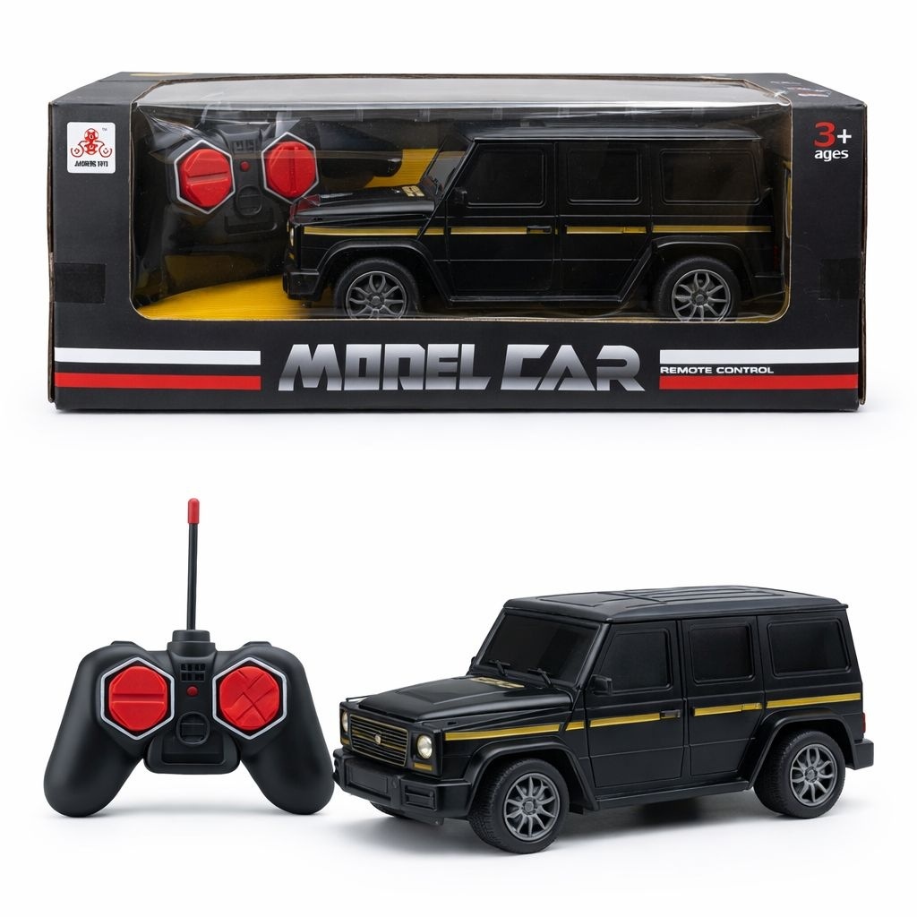 Masinuta cu telecomanda SUV negru, functii complete de miscare, 27 cm 2