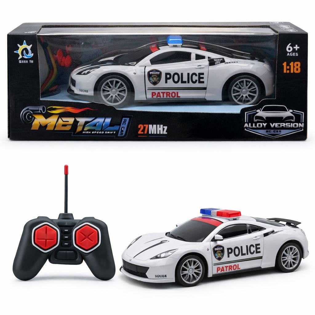 Masinuta politie cu telecomanda, lumini si sunete, control complet, 29 cm 2
