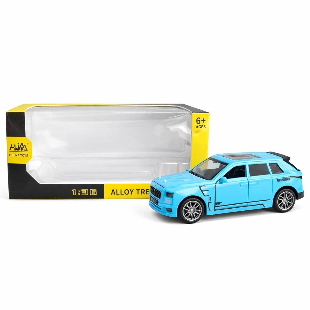 Masinuta SUV metalica albastra scara 1:36, model realist, 15 cm 2