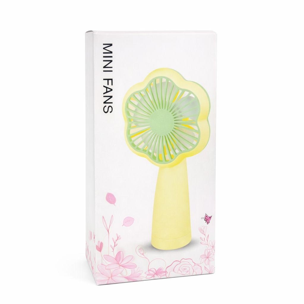 Mini ventilator portabil de mana, design floare, reincarcabil USB, roz 3