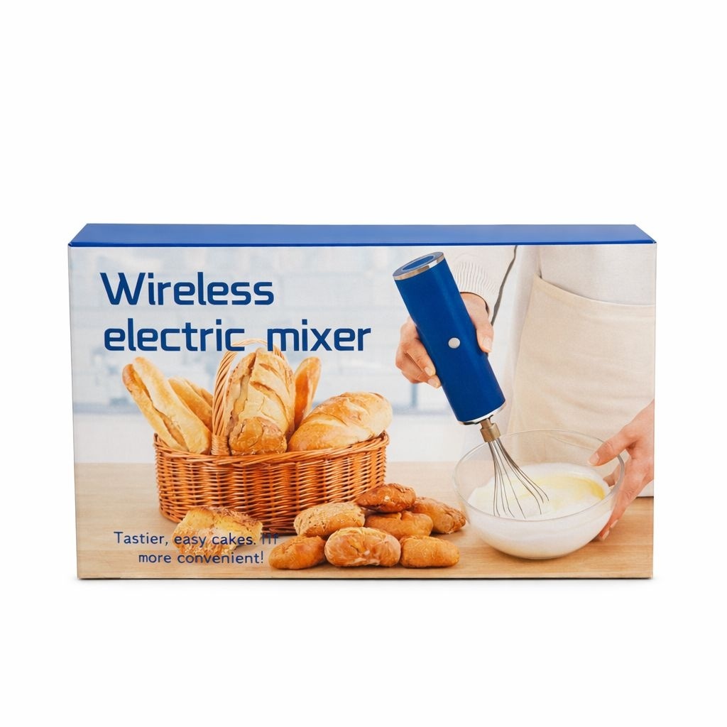 Mixer electric fără fir, portabil, din plastic Albastru, ideal pentru bucătărie