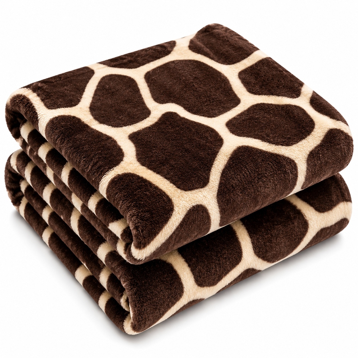 Patura Cocolino Pufoasa Model Girafa, Crem/Maro, 200x220 cm