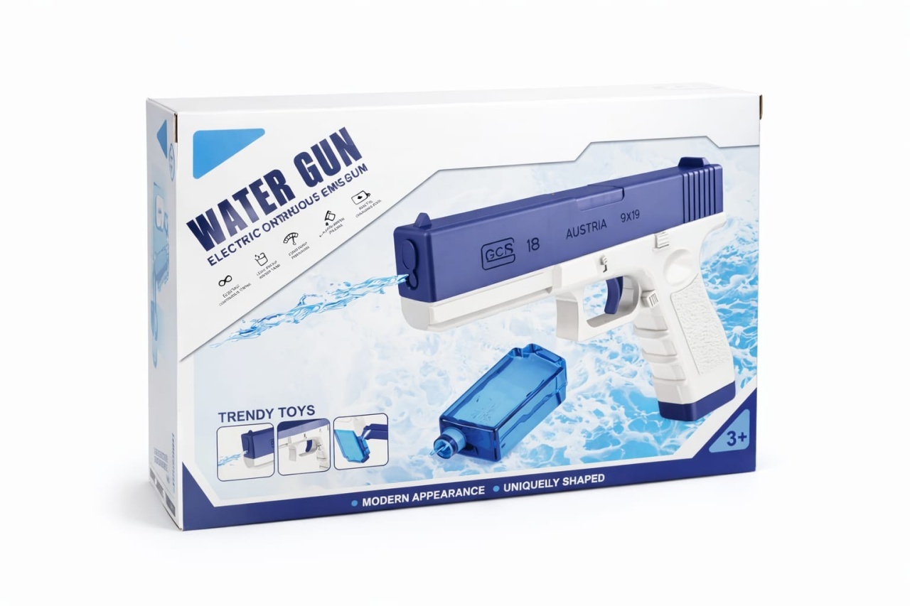 Pistol de apa pentru copii Water Gun cu rezervor detasabil, model electric 2