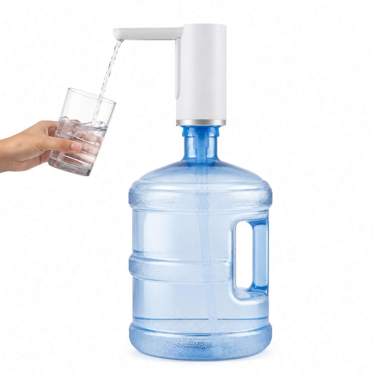 Pompa automată pentru dozare apă, dispenser electric portabil pentru bidoane de apă, alb 2