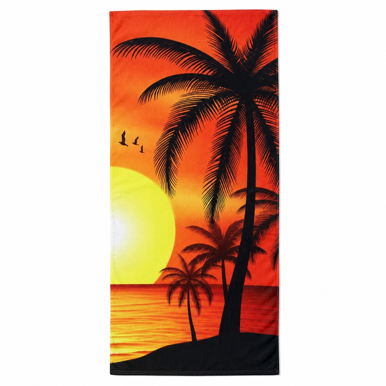 Prosop de Plajă cu Palmieri și Apus Tropical 70x140 cm – Microfibră cu Design Exotic 2