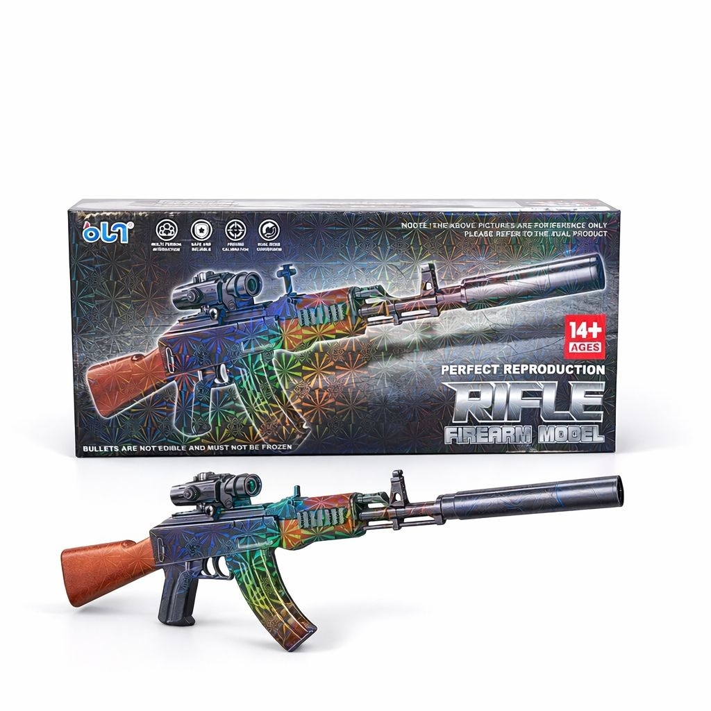 Pusca de jucarie crystal bullet rifle firearm model cu accesorii, 41.5 cm
