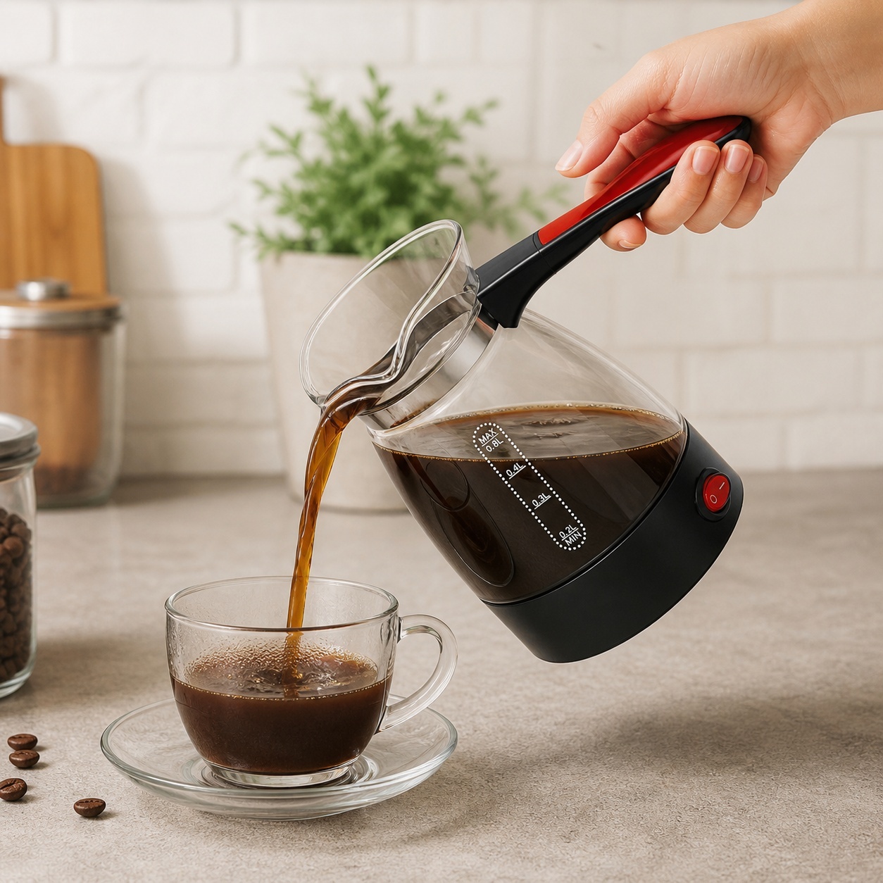 Recipient Electric pentru Cafea, Cana Electrica 0.8L, 14x16 cm 3