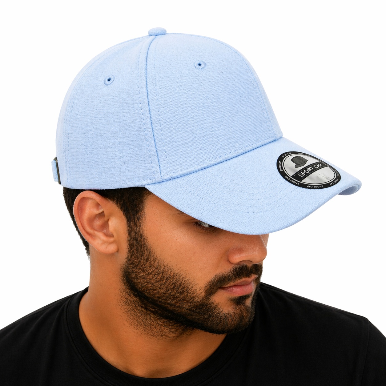 Sapca albastra deschis reglabila unisex, stil casual simplu 3