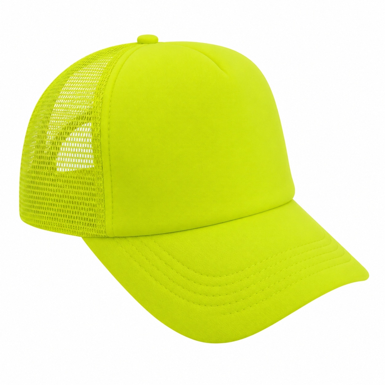 Sapca reglabila unisex cu plasa, galben neon, marime universala 2
