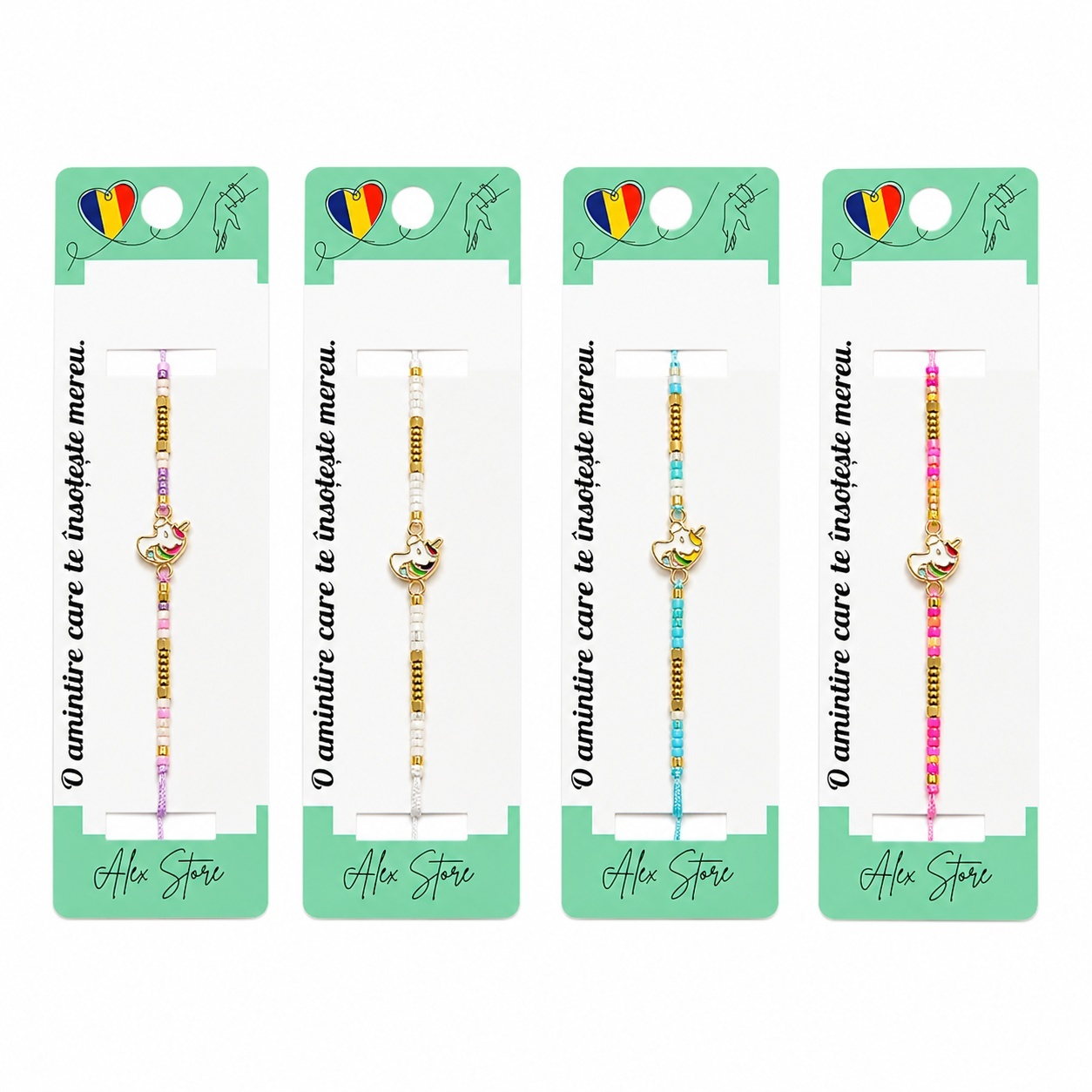 Set 12 Brățări cu Unicorn , Reglabile, Multicolore, Mărgele Colorate 1