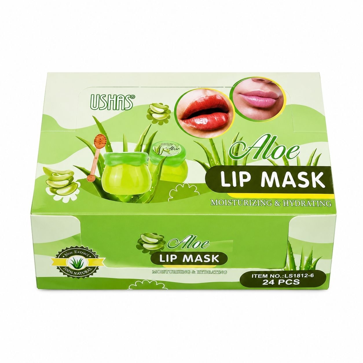 Set 24 Măști de Buze cu Aloe Vera USHAS și Aplicator – Hidratare Intensă, Reparare și Îngrijire 2