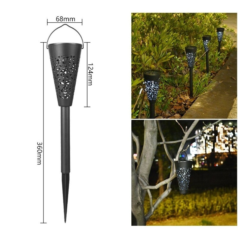 Set 6 Lămpi Solare de Grădină cu Țepușă, LED, Plastic, Negru, YV29 3