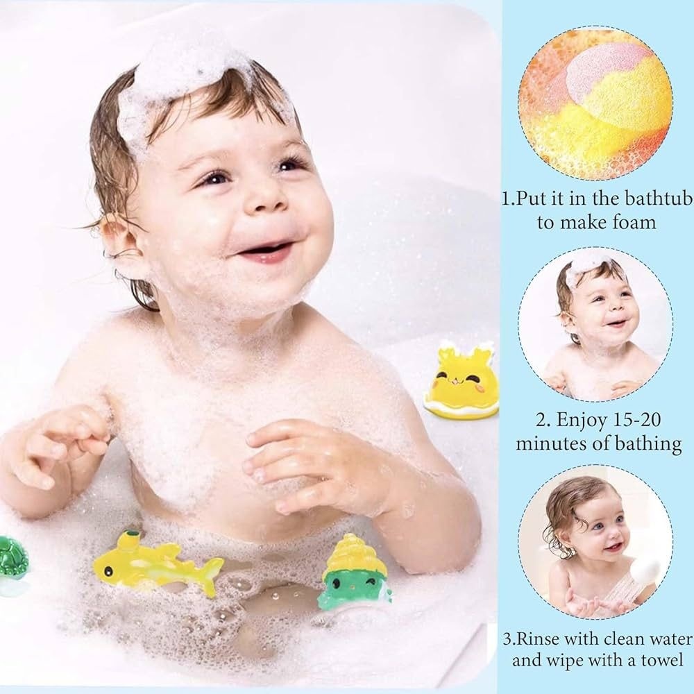 Set de 12 Bile Efervescente de Baie pentru Copii cu Figurine Surpriză – Bombe de Baie Colorate, Cadou Ideal 5