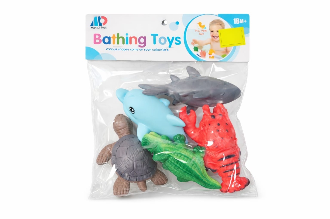 Set jucarii baie animale marine 5 piese, jucarie baie bebe copii 18 luni+