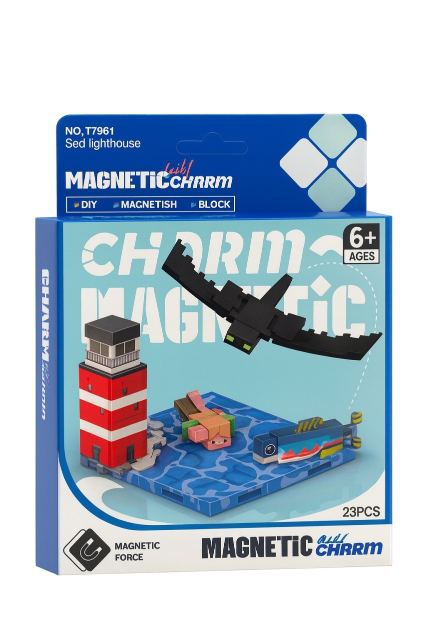 Set Magnetic Blocuri , Far si Creaturi, 23 Piese, 17 x 13 cm