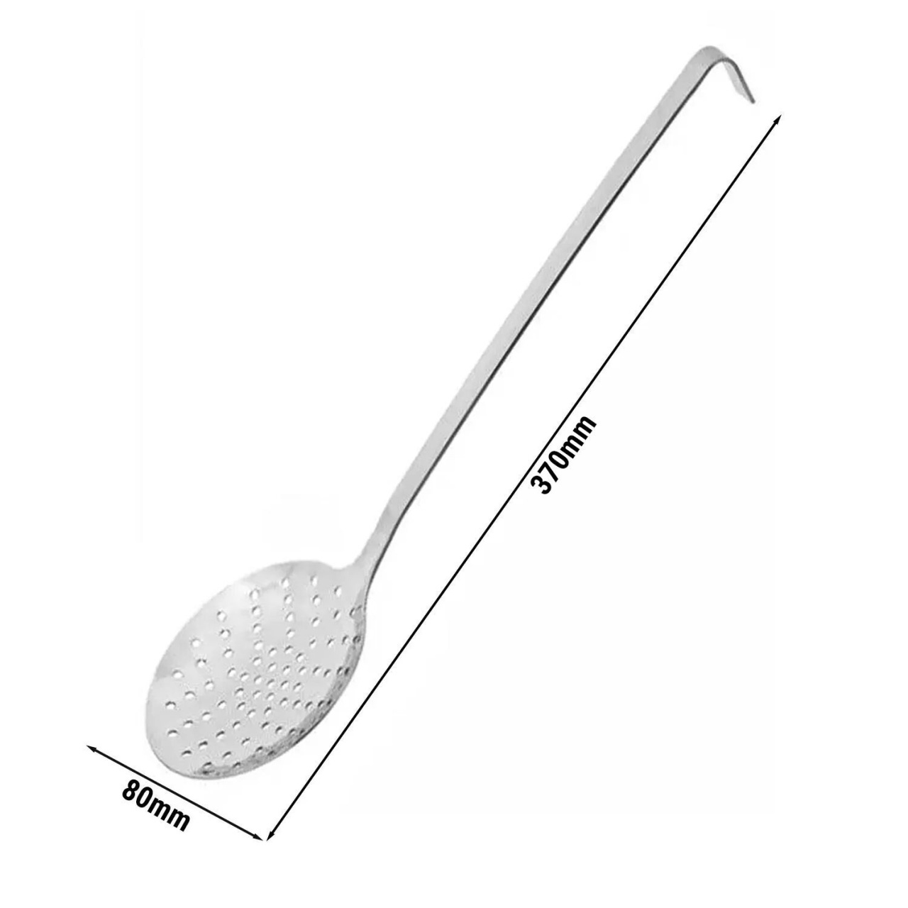 Spumiera bucatarie din otel inoxidabil 37 cm, lingura perforata pentru scurgere alimente 2