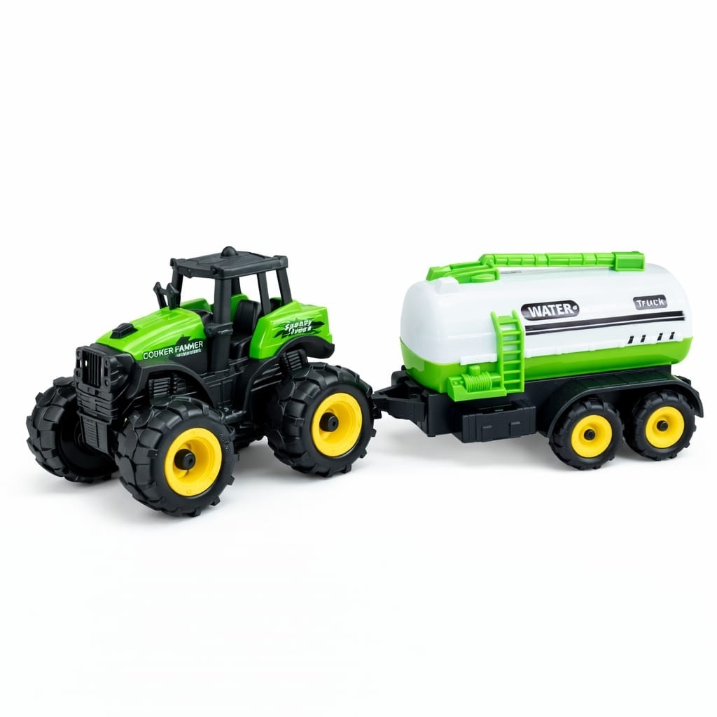 Tractor cu remorca cisterna apa, jucarie ferma copii, Farm Car 38.5 cm 2