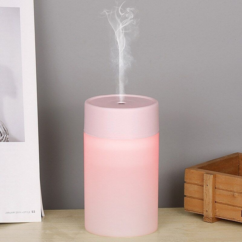 Umidificator aer portabil USB 260ml, difuzor aroma, vaporizator camera, iluminare ambientala, roz 3