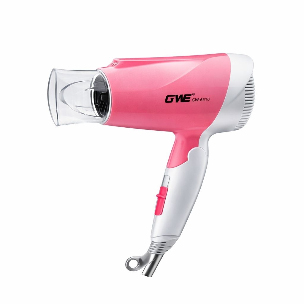 Uscator de par GW-6510, 1500W, 2 trepte viteza, duza concentrare, roz cu alb 3