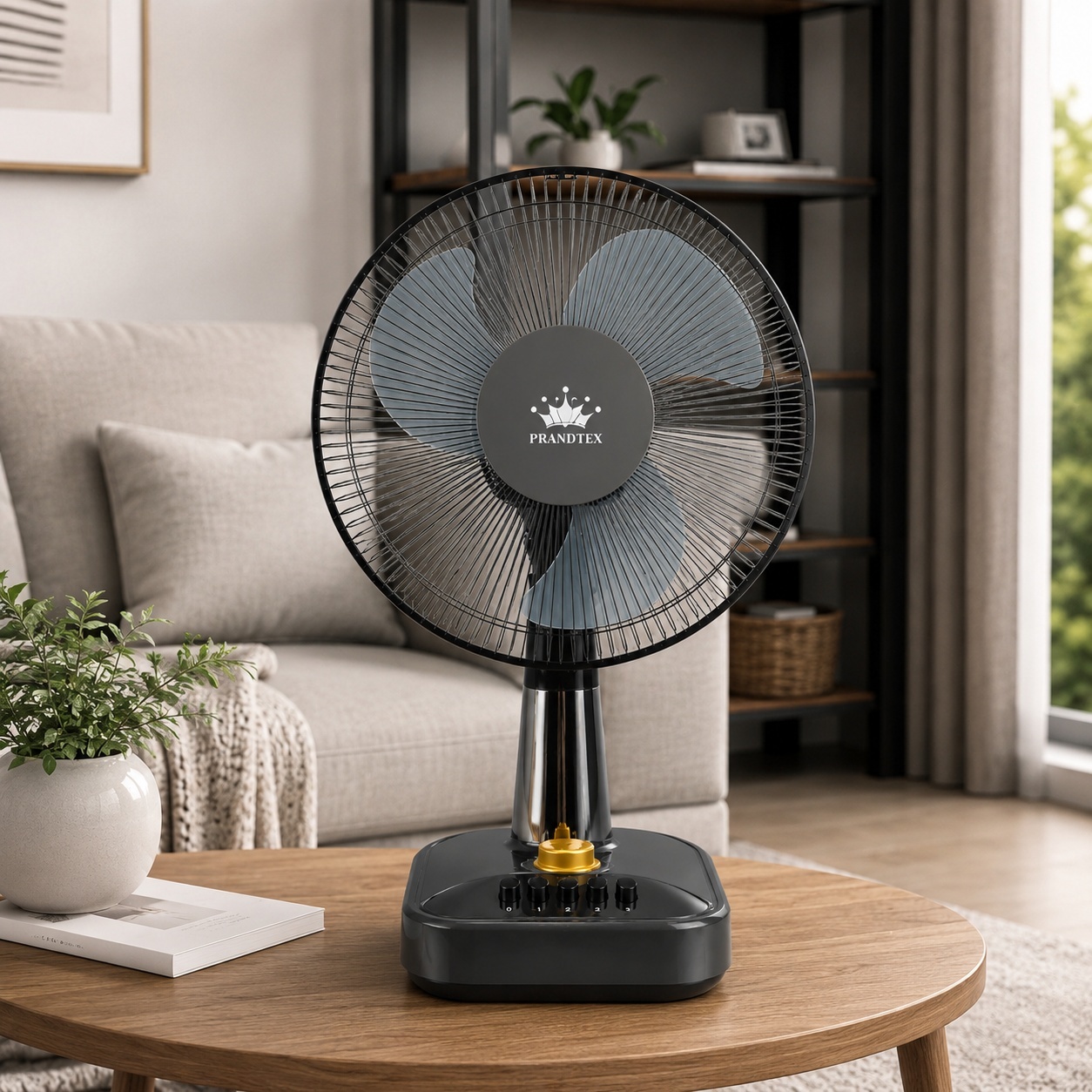 Ventilator de masa 16 inch 40cm, 3 viteze, oscilatie, silentios, 60W, gri