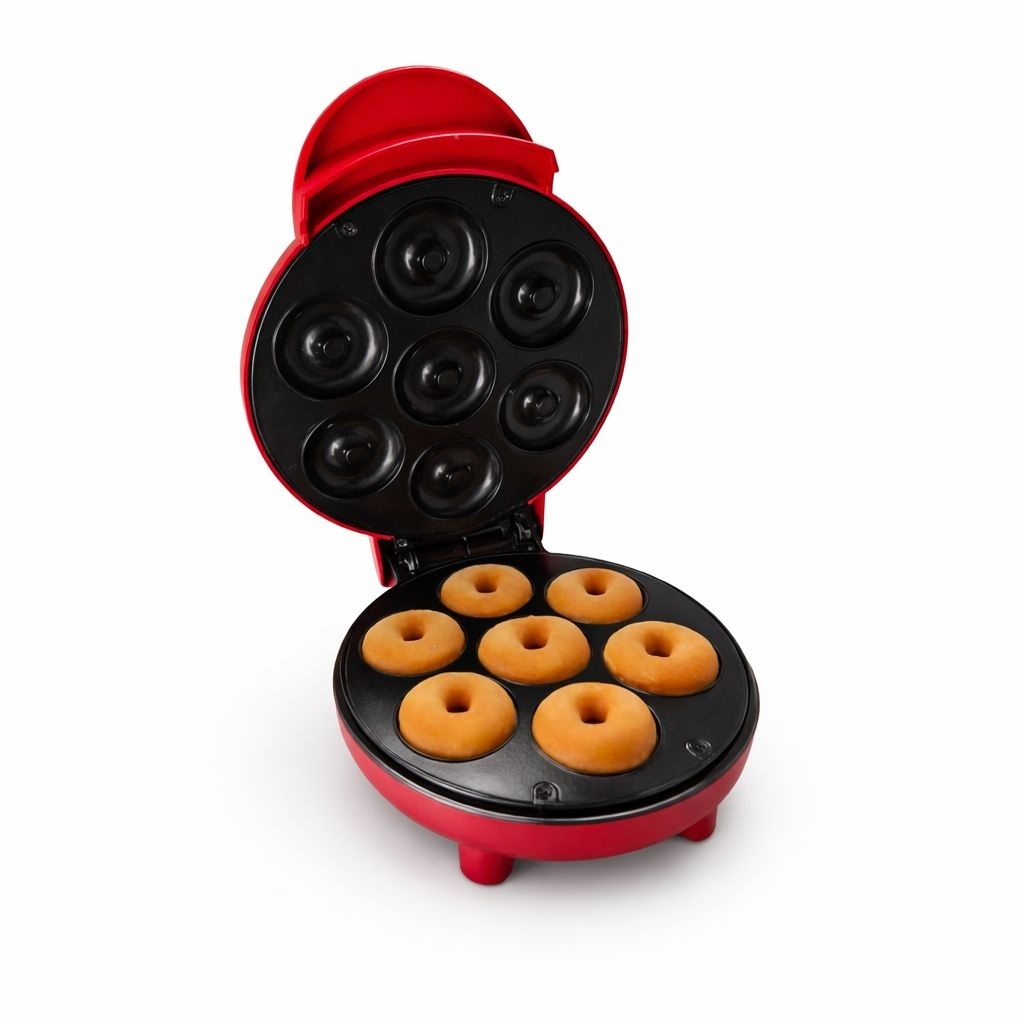 Aparat pentru preparat mini gogoși SX-717, plastic, compact, culoare roșu 3