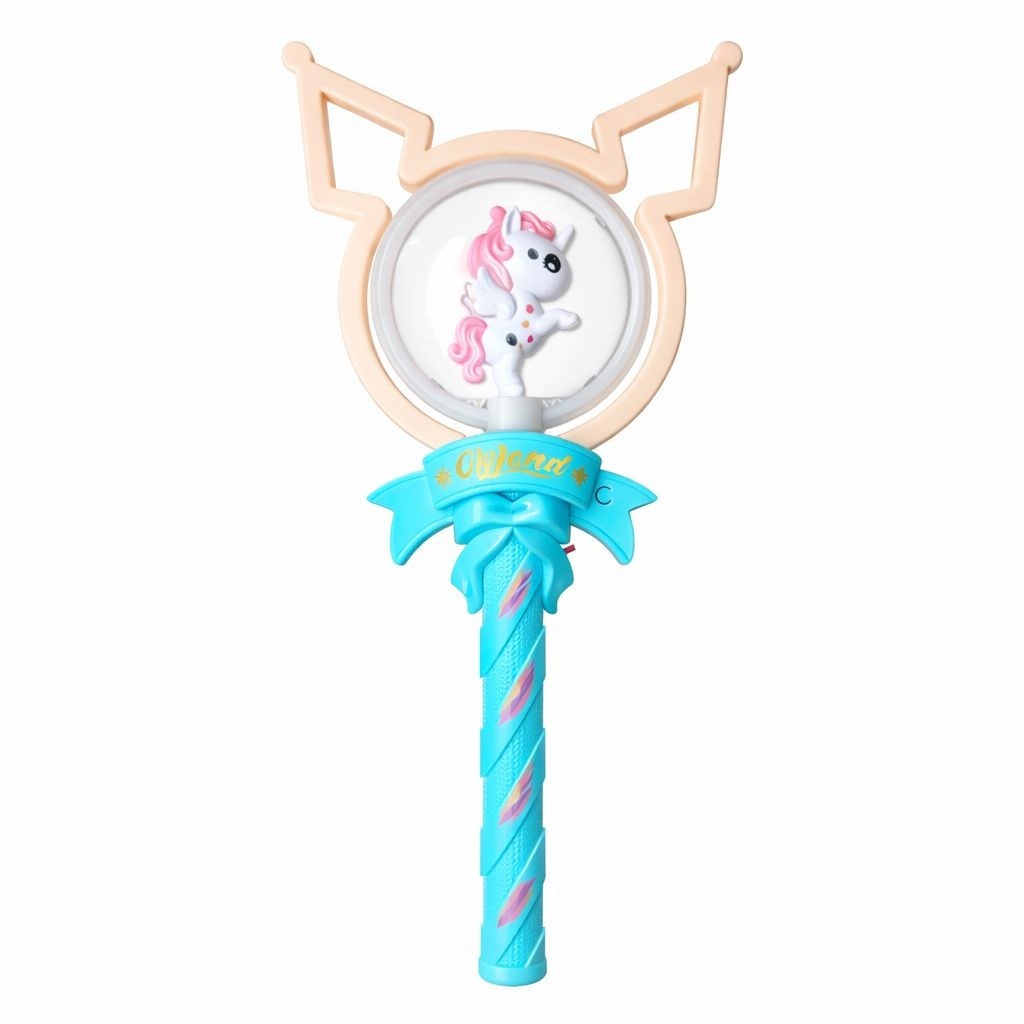 Baghetă Magică pentru Copii, Jucărie Interactivă din Plastic, Design Unicorn, Albastru,42 cm 2