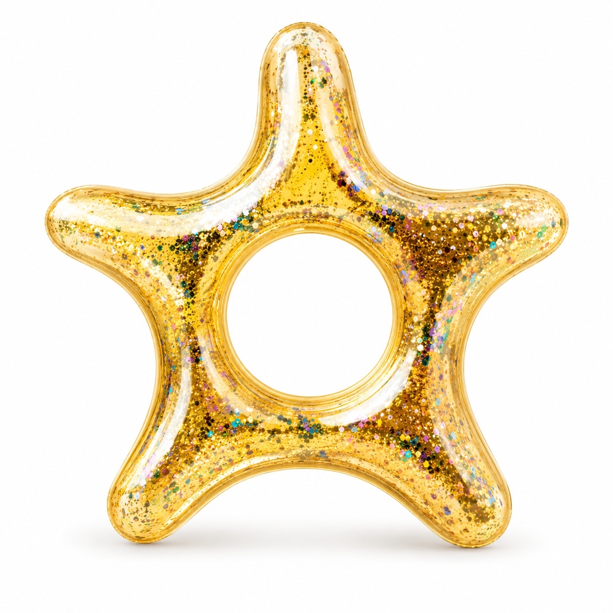 Colac Gonflabil Stea de Mare Auriu 120 cm – Colac de Înot Glitter pentru Piscină și Plajă 3