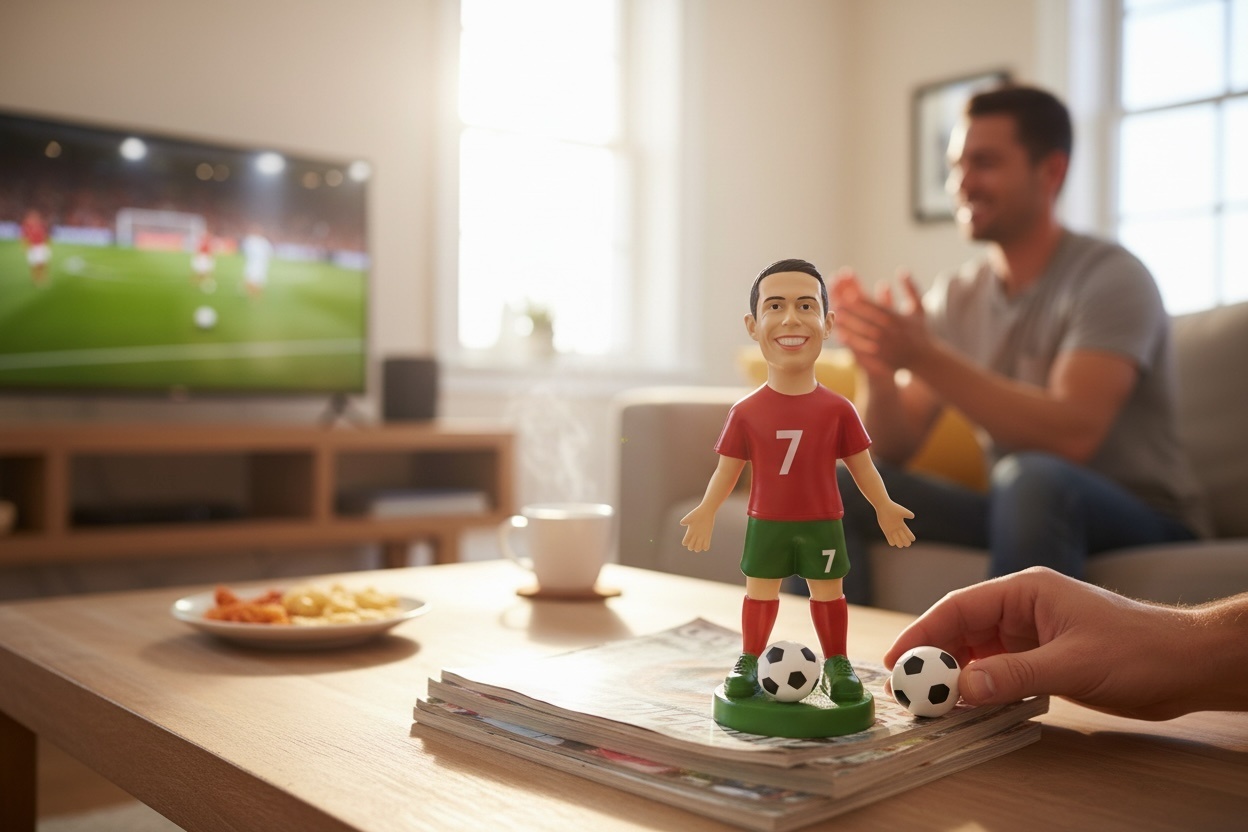 Figurina Ceramica Fotbalist , 17 cm, Model Colectie, Detalii Realiste 3
