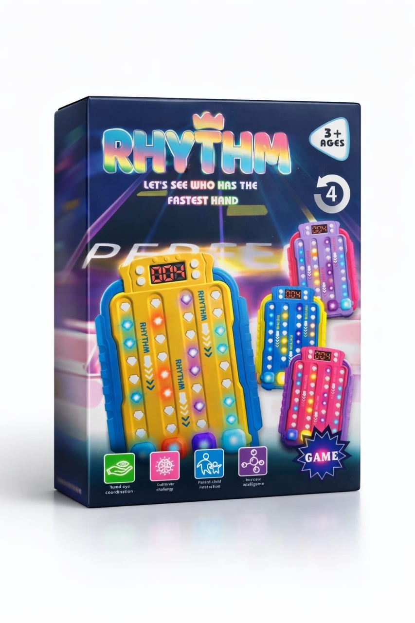 Joc electronic interactiv Rhythm cu lumini LED, test reflexe si viteza 2
