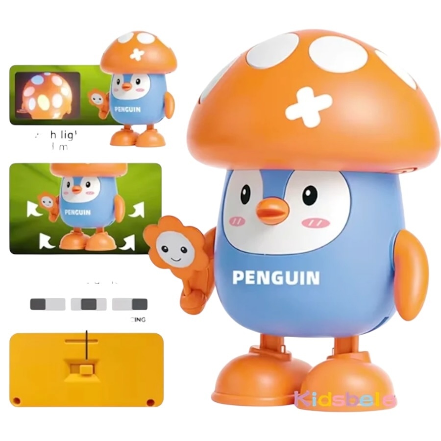 Jucărie interactivă pinguin cu lumini și sunete, Plastic, mișcare ritmică, 11,5 x 16,3 cm 3