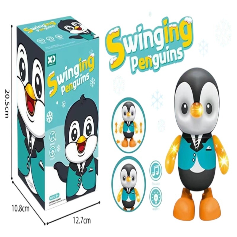 Jucărie Interactivă Pinguin Dansator Electric din Plastic cu Sunete și Lumini, 20,5 cm 3
