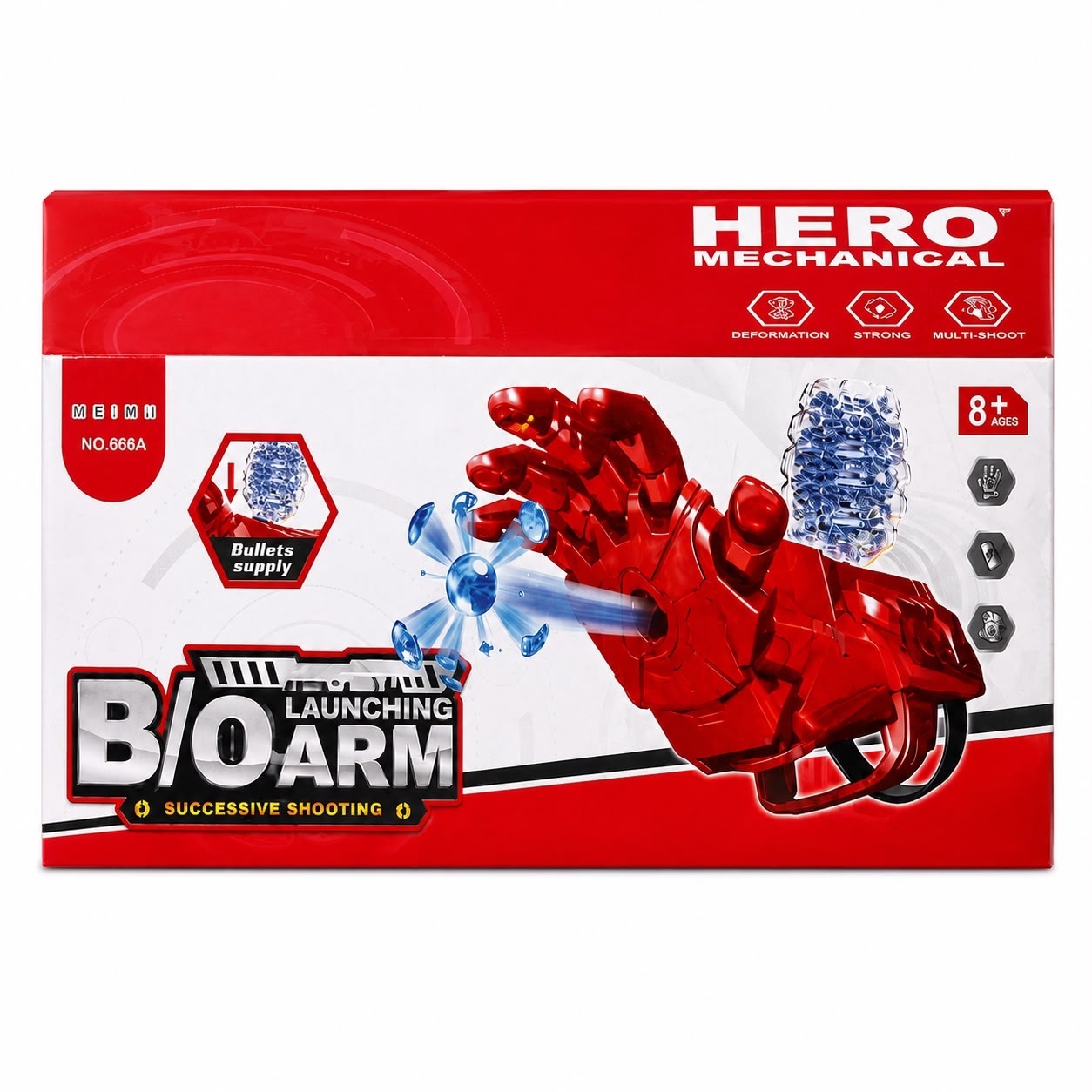 Jucărie Pistol cu Bile din Gel – Mănușă Lansator Automat cu Proiectile Gel, Hero Mechanical, 8+ Ani 2