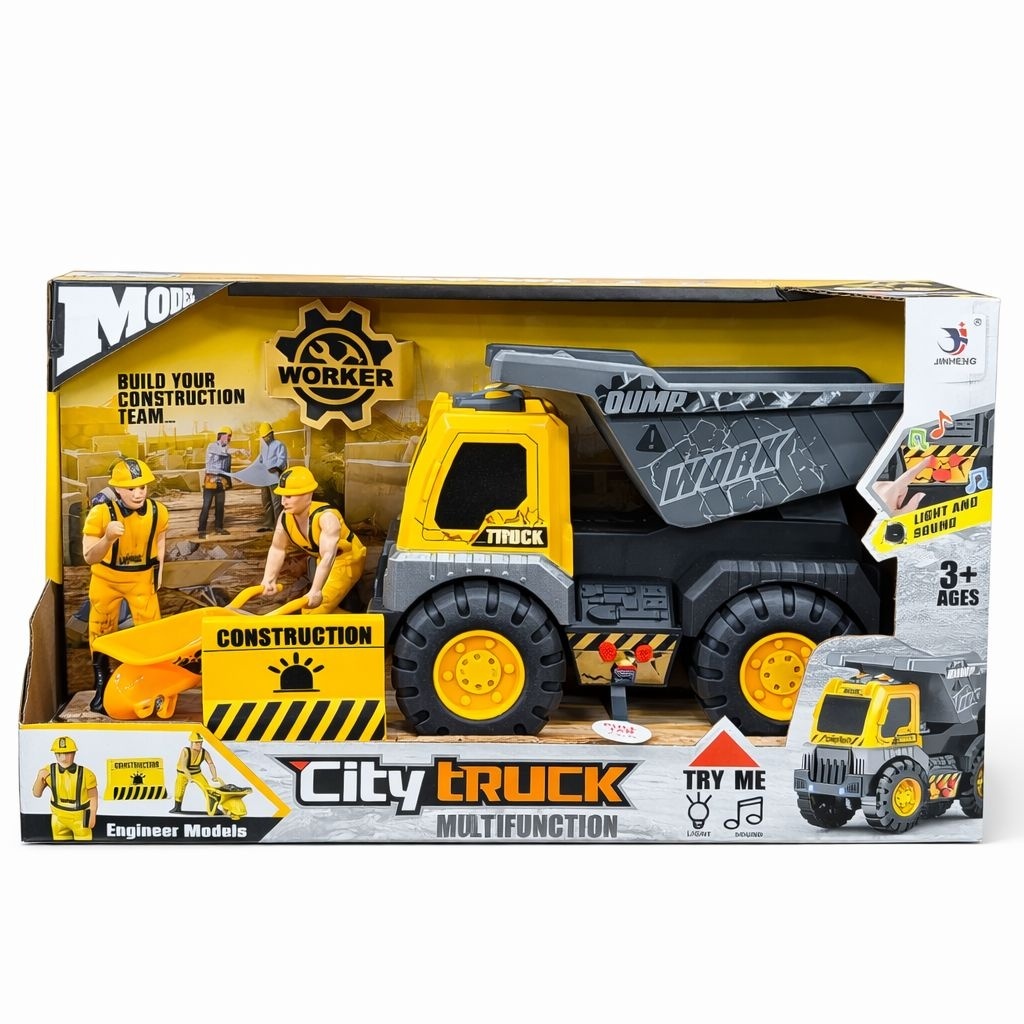 Masina constructii tip basculanta, 19 cm cu lumini si sunete