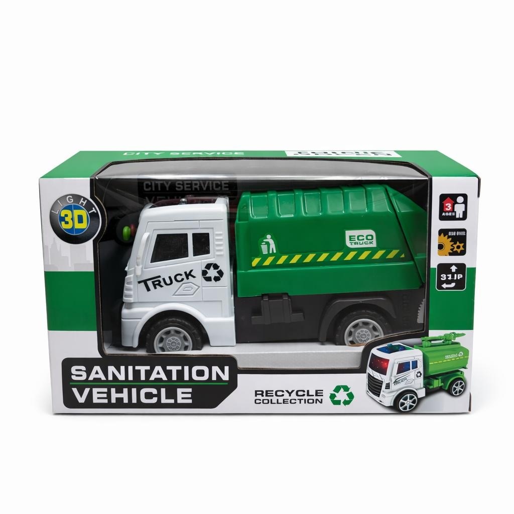 Masina gunoi RC cu lumini si sunet, camion salubritate Eco Truck, copii 3+ 2