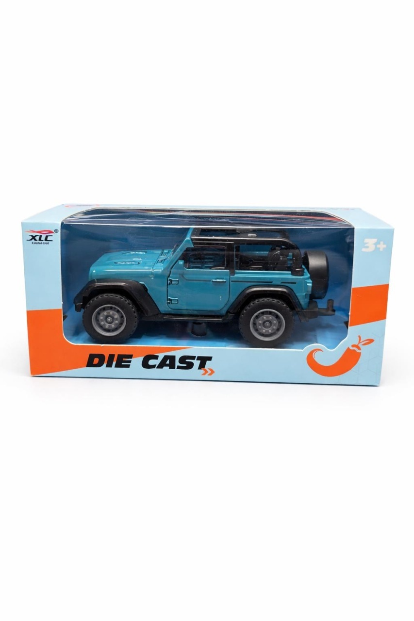 Mașinuță die-cast Jeep Wrangler albastru, model realist din aliaj, pentru colecționari și copii 2