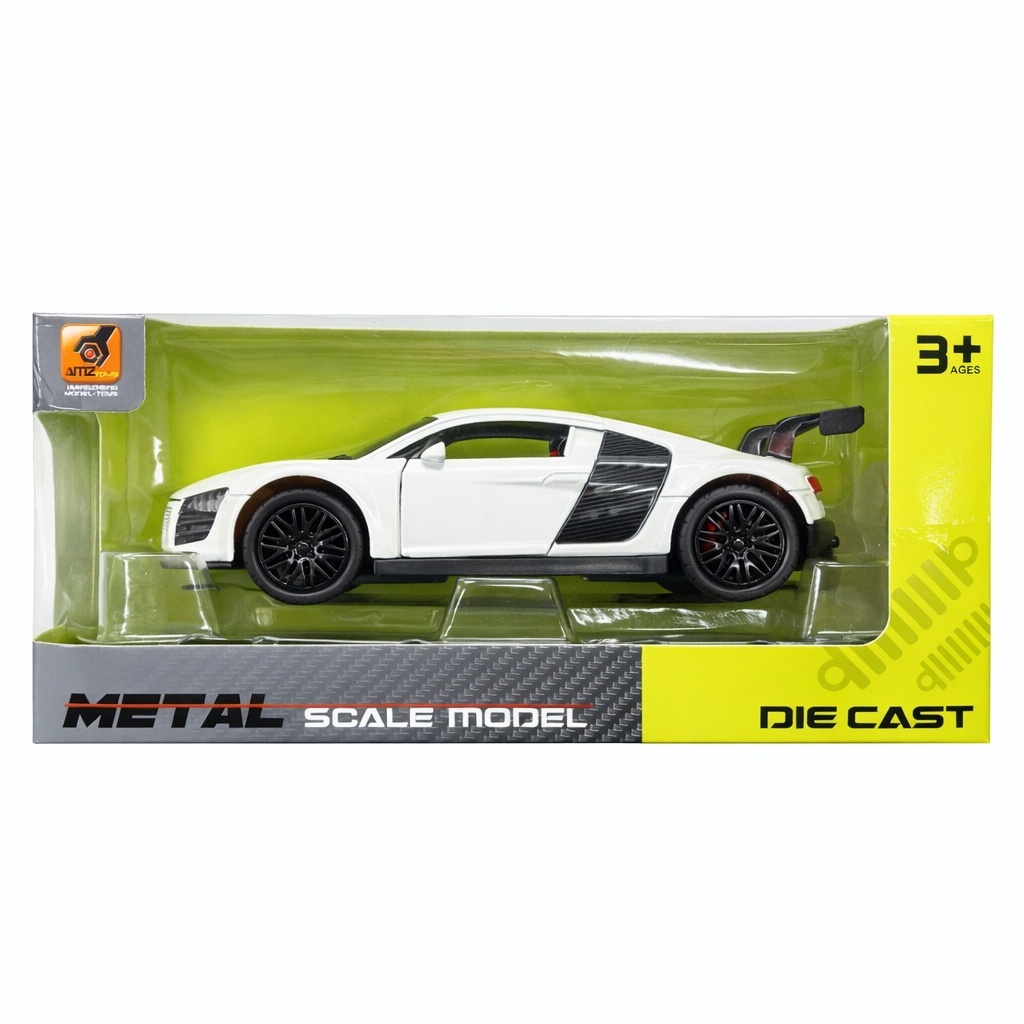 Masinuta metalica sport alba coupe,,15.5x7 cm, die cast, usi functionale 2