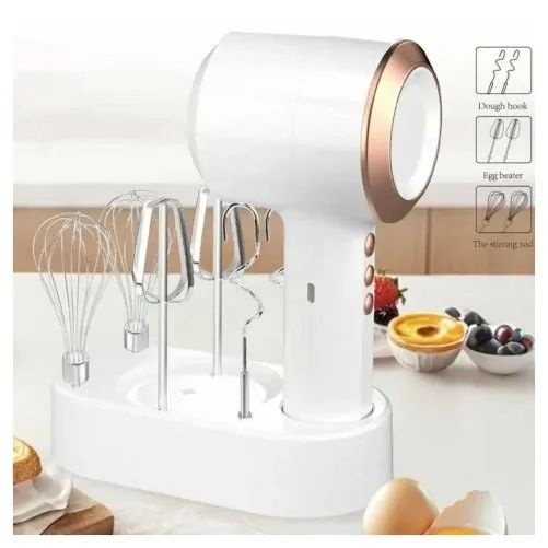 Mixer electric portabil 2 in 1 cu accesorii, reincarcabil USB, roz 2